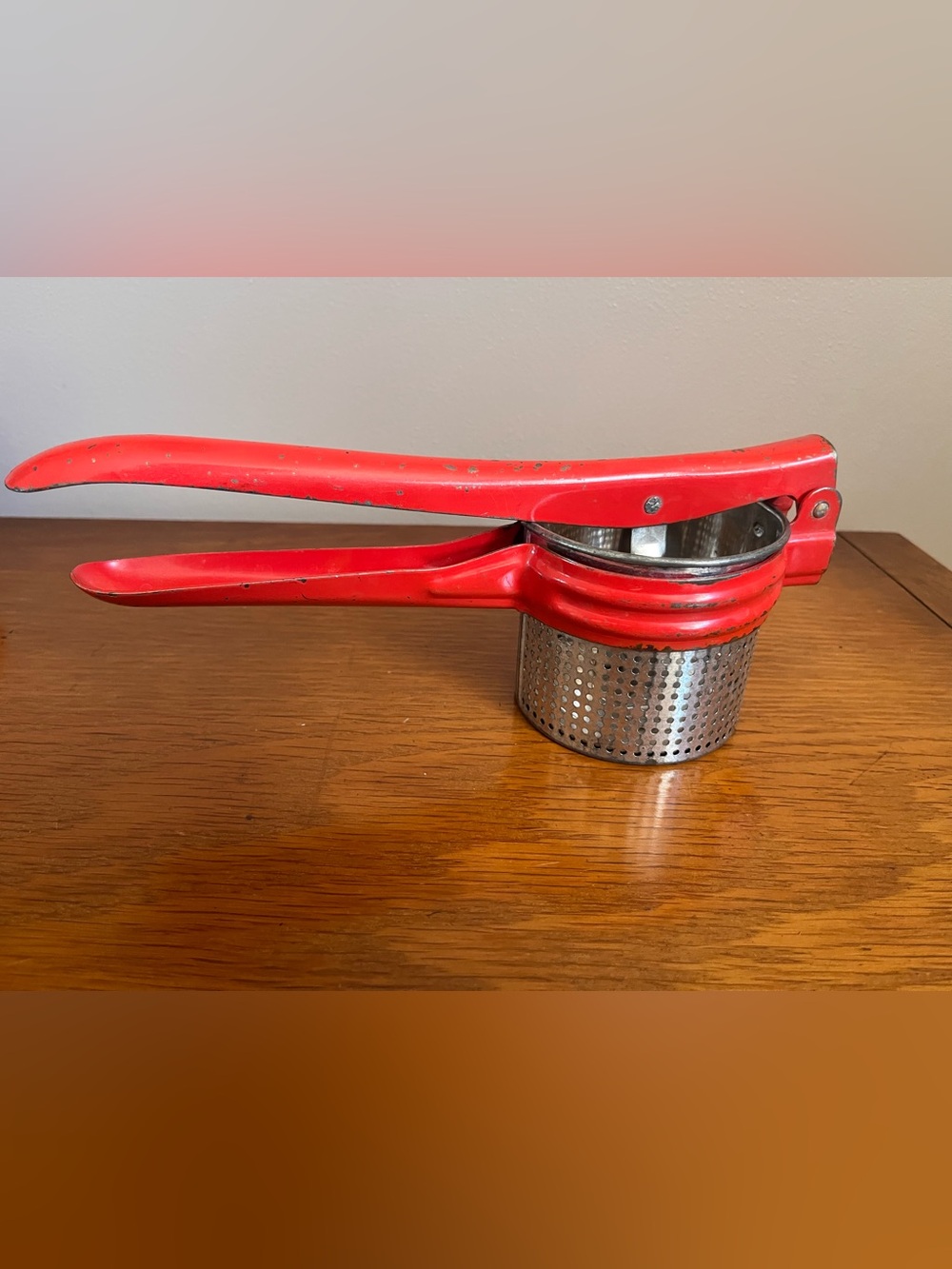 Vintage Red Handle Potato Ricer